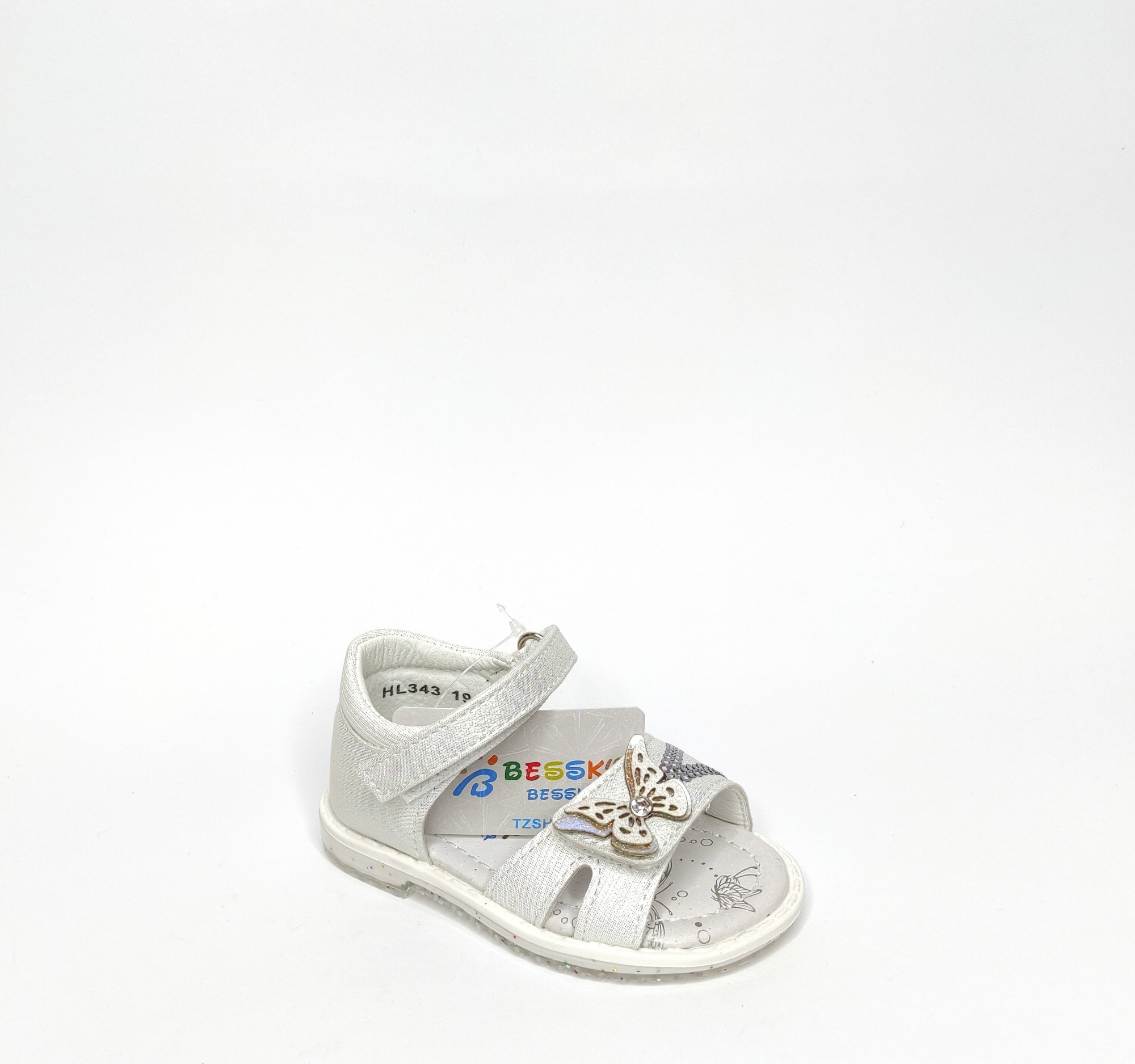 

Босоножки для девочек Bessky белые 24р. (15,8 см.)