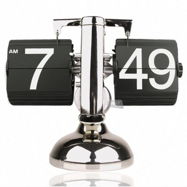 

Часы настольные перекидные ретро Unit Flip Clock + батарейка в комплекте, черные