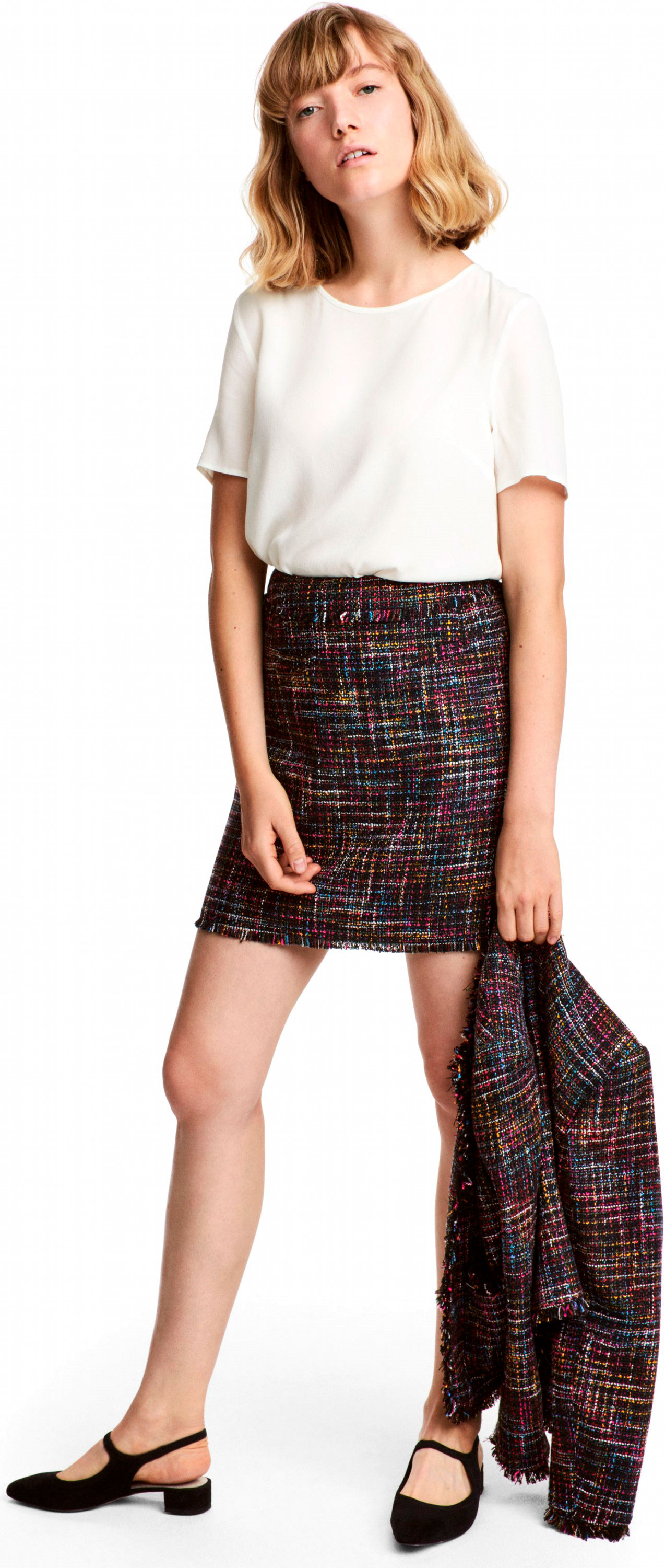 

Юбка H&M 53VSR16 40 Черная с разноцветным