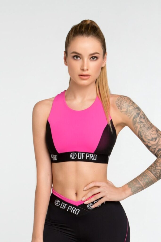 

Спортивный женский топ Designed for Fitness PRO Bra Lollipop S розовый/черный