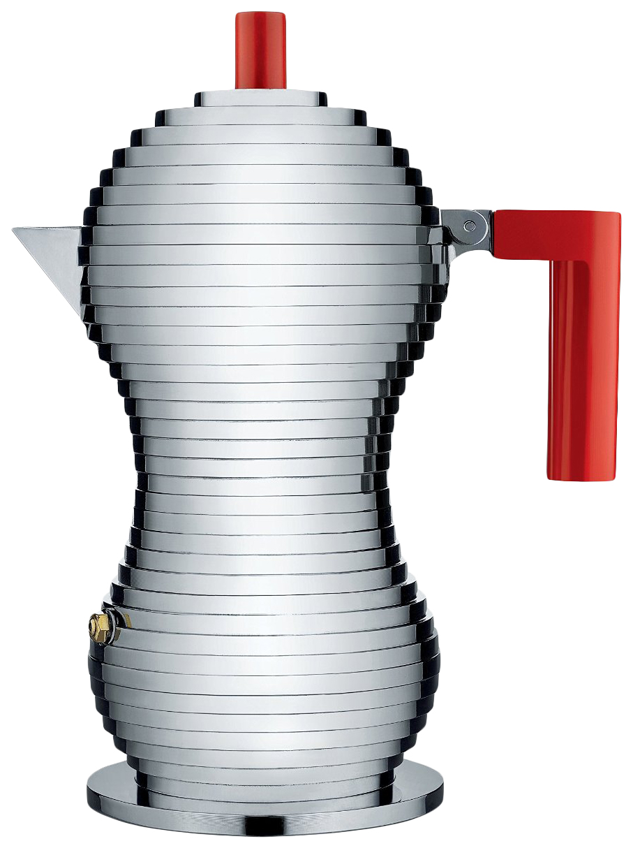 

Кофеварка Alessi Pulcina 150 мл 9,2х20х9,2 см Металик/Красный MDL02/3 R