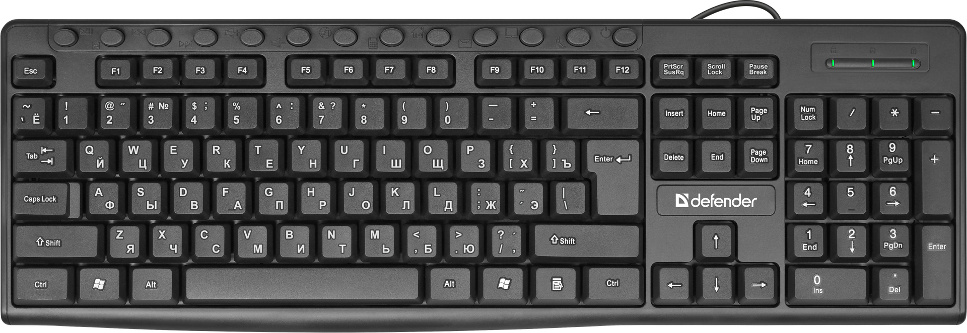 

Клавиатура проводная Defender Action HB-719 USB Black (45719)
