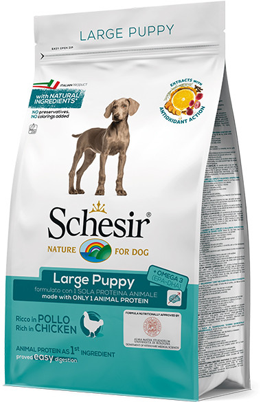 

Сухой монопротеиновый корм для щенков крупных пород Schesir Dog Large Puppy 12 кг