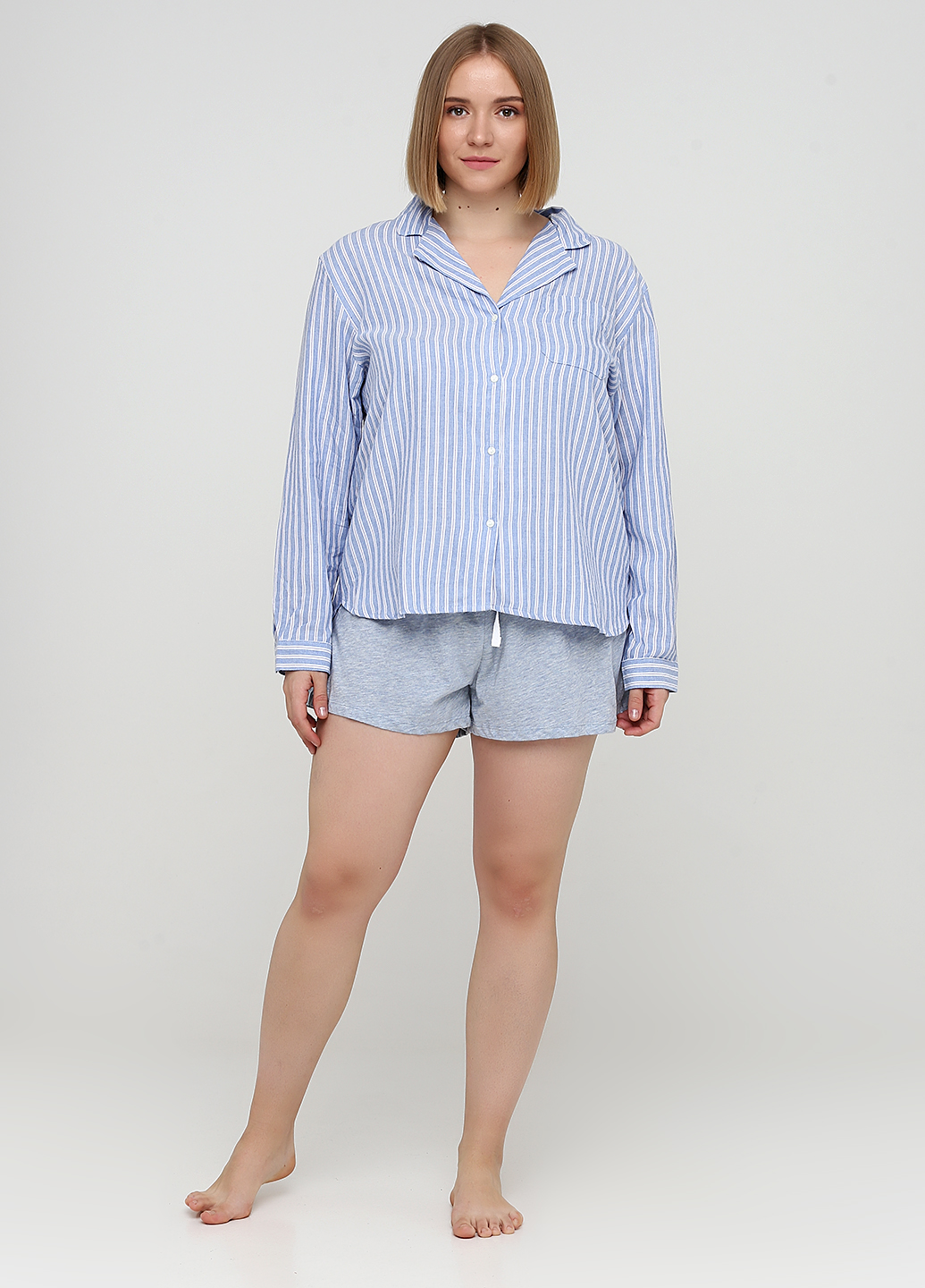 

Шорты пижамные H&M 0508184_бел.шн L Голубые
