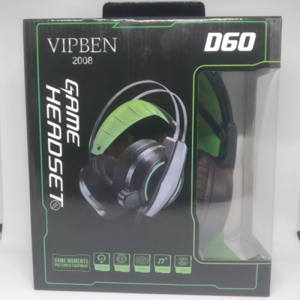 

Наушники игровые проводные VIPBEN D60 с микрофоном (46872) Чёрные с Синим NEW DESIGN