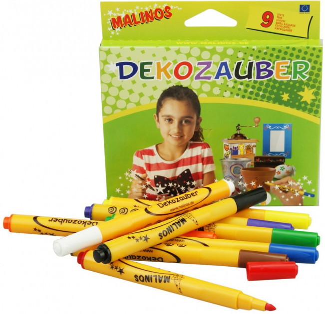 

Фломастери для декорування не стираються Malinos Dekozauber 9 шт (MA-300034)