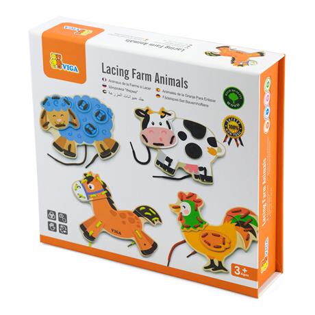 

Деревянная шнуровка Viga Toys Фермерские зверята (51325)