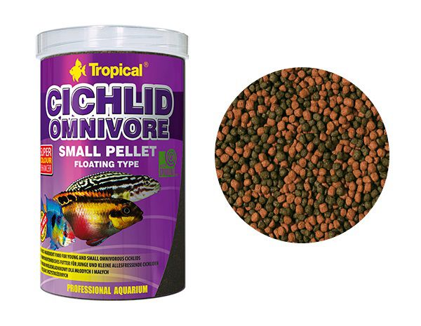 

Корм Tropical Cichlid Omnivore Small Pellet 1л/360гр пеллеты