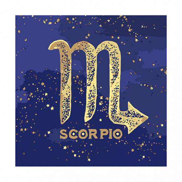 

Набір для розпису по номерах. Фарба "металік" Знак Зодіаку "Скорпіон" 50*50см *