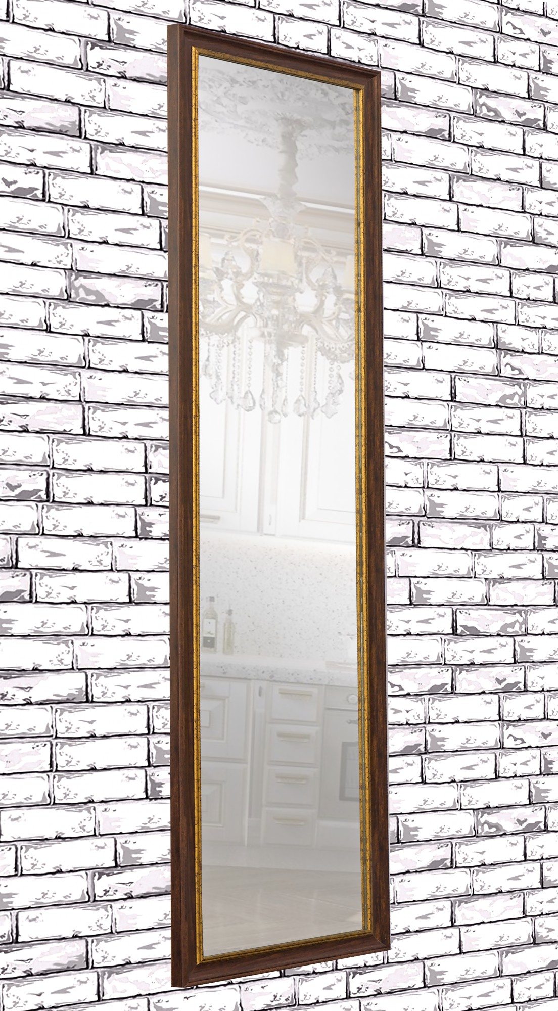 

Зеркало в раме на стену Decorfrom Rust 45х168 см коричневое