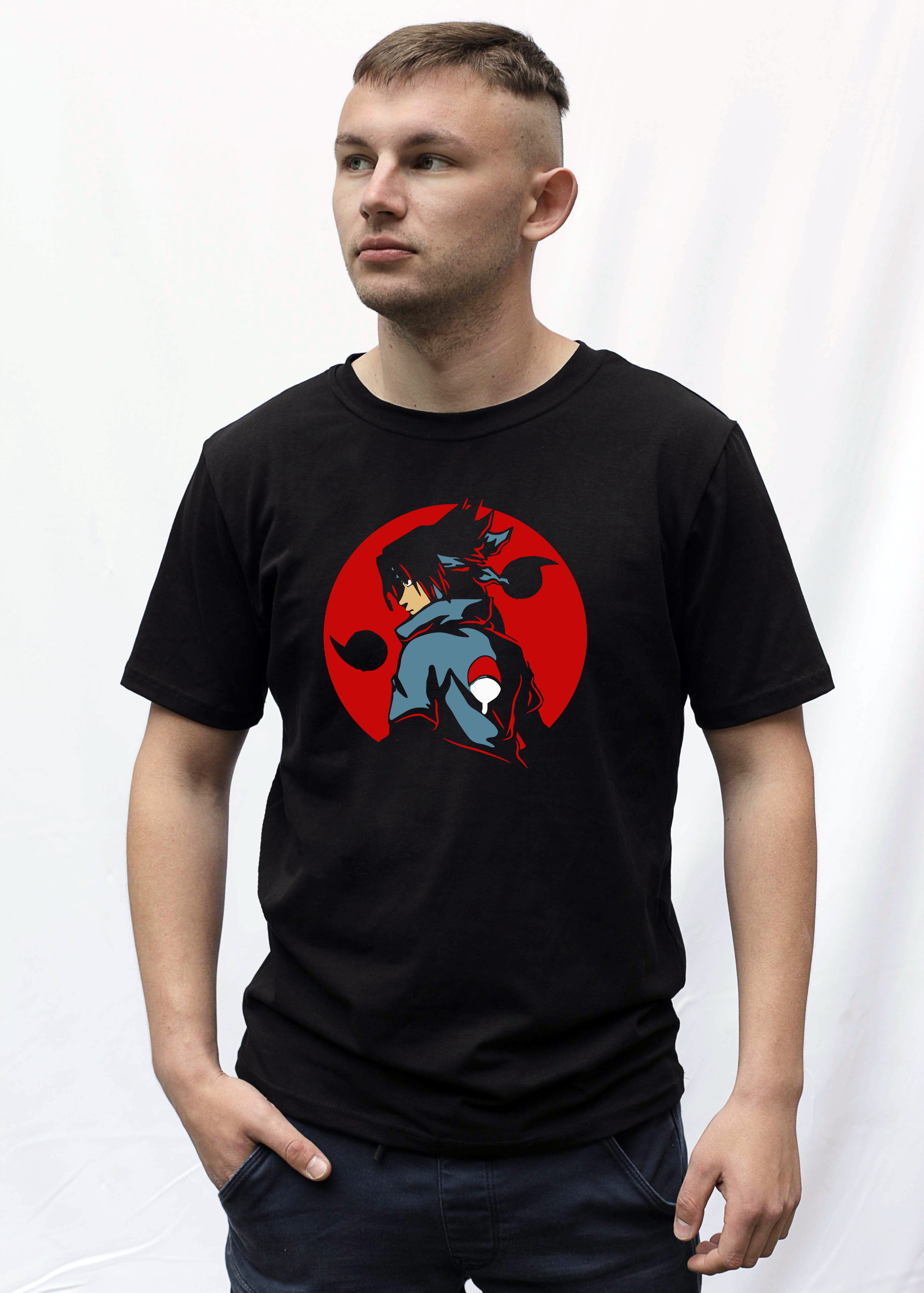 

Футболка Tviy Brand Саскэ Утиха Sasuke Uchiha Наруто Naruto Черная XXL