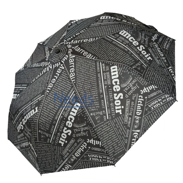 

Зонт складной Max 3050-6 Газетные Статьи полуавтомат на 9 спиц Черный