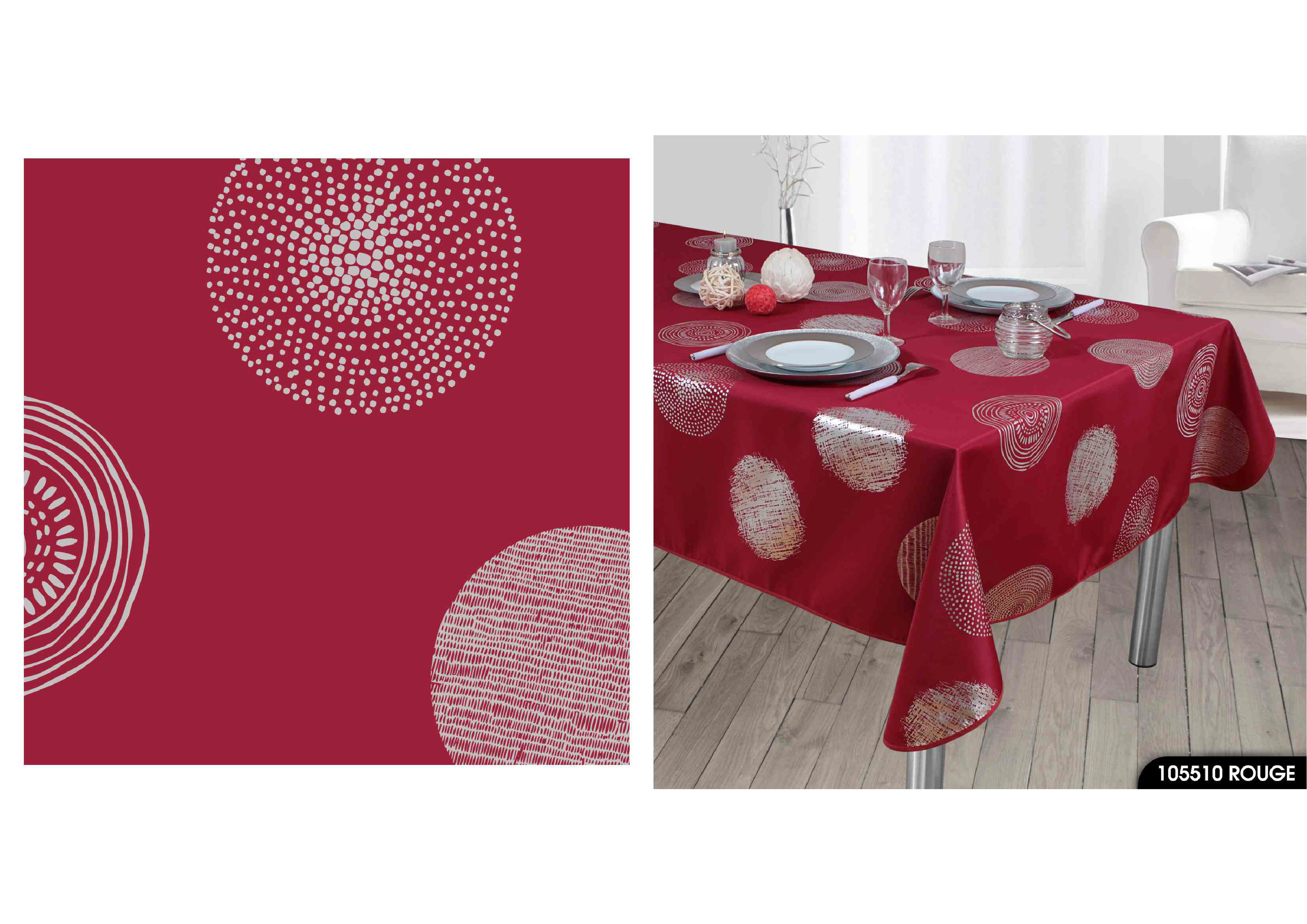 

Скатерть красная с серебром непромокаемая прямоугольная 240*150 см Bombey