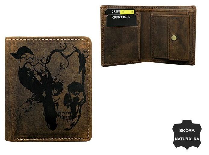 

Портмоне кожаное мужское ALWAYS WILD N9HSKULL brown