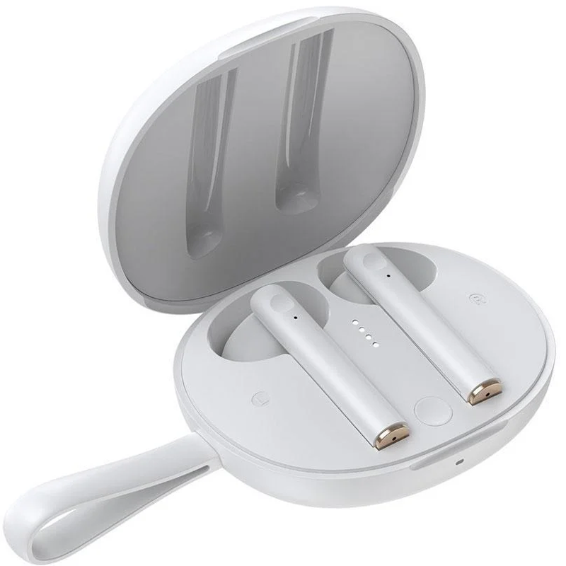 

Беспроводные наушники BASEUS Encok W05 TWS Wireless White Защита IP55 Беспроводная зарядка QI