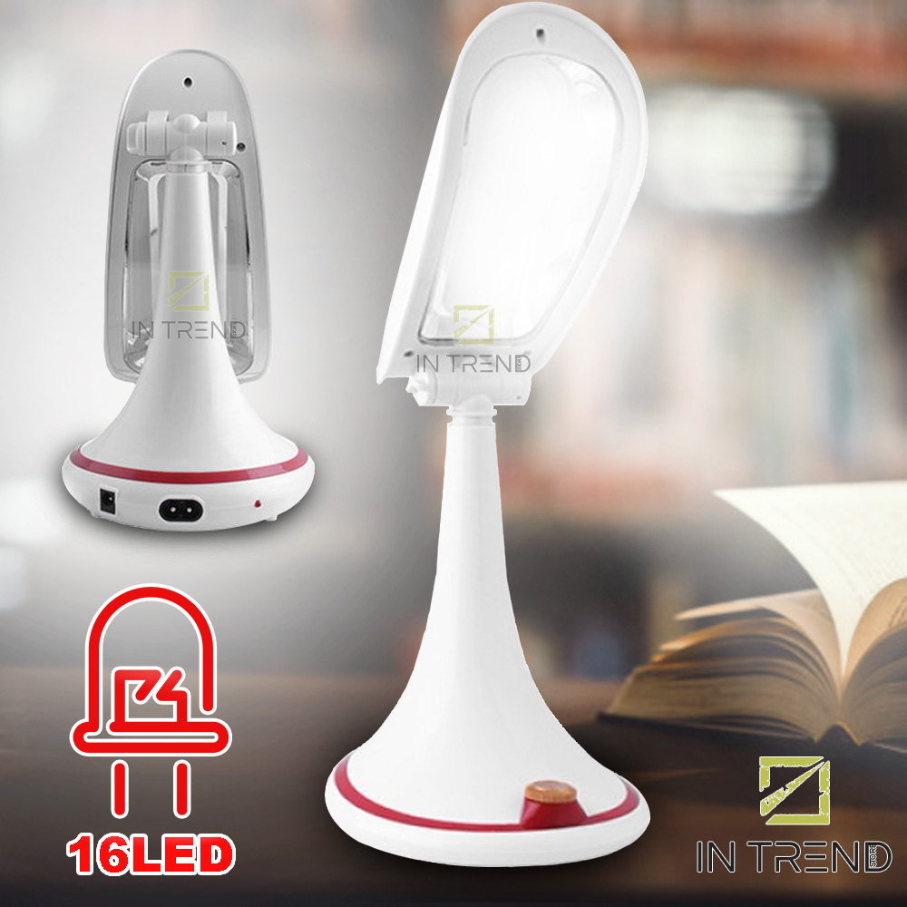 

Настольная лампа Rechargeable LED 5863 21SMD Светодиодная - трансформер для чтения и мастеров маникюра, педикюра с отличным освещением рабочего места – регуляция уровня наклона, Белый с красным
