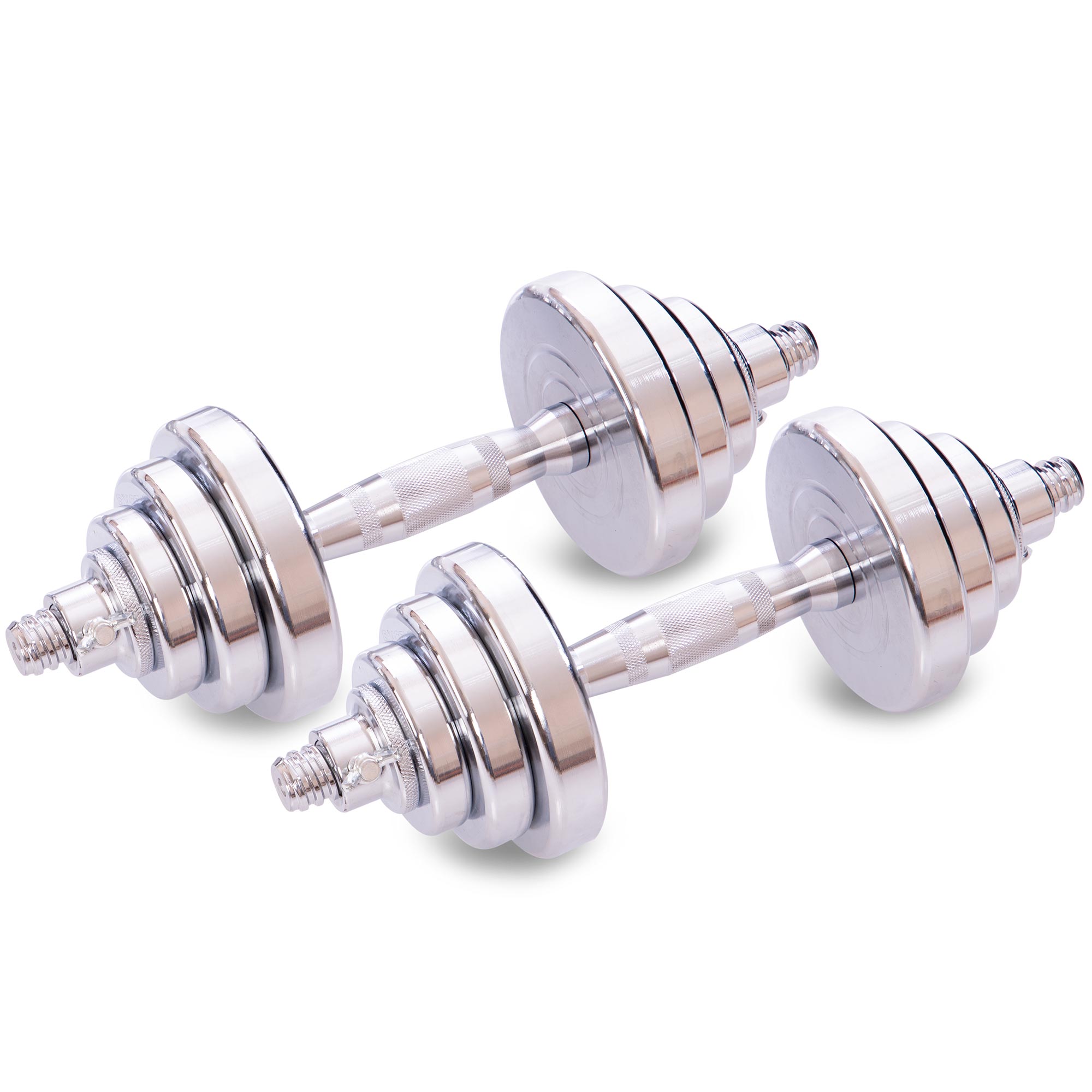 

Гантели разборные 2шт по 10кг(20кг) хромированые 8055-20