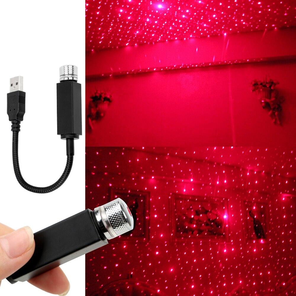 

Проекционный USB светильник Starlight для салона авто, красный