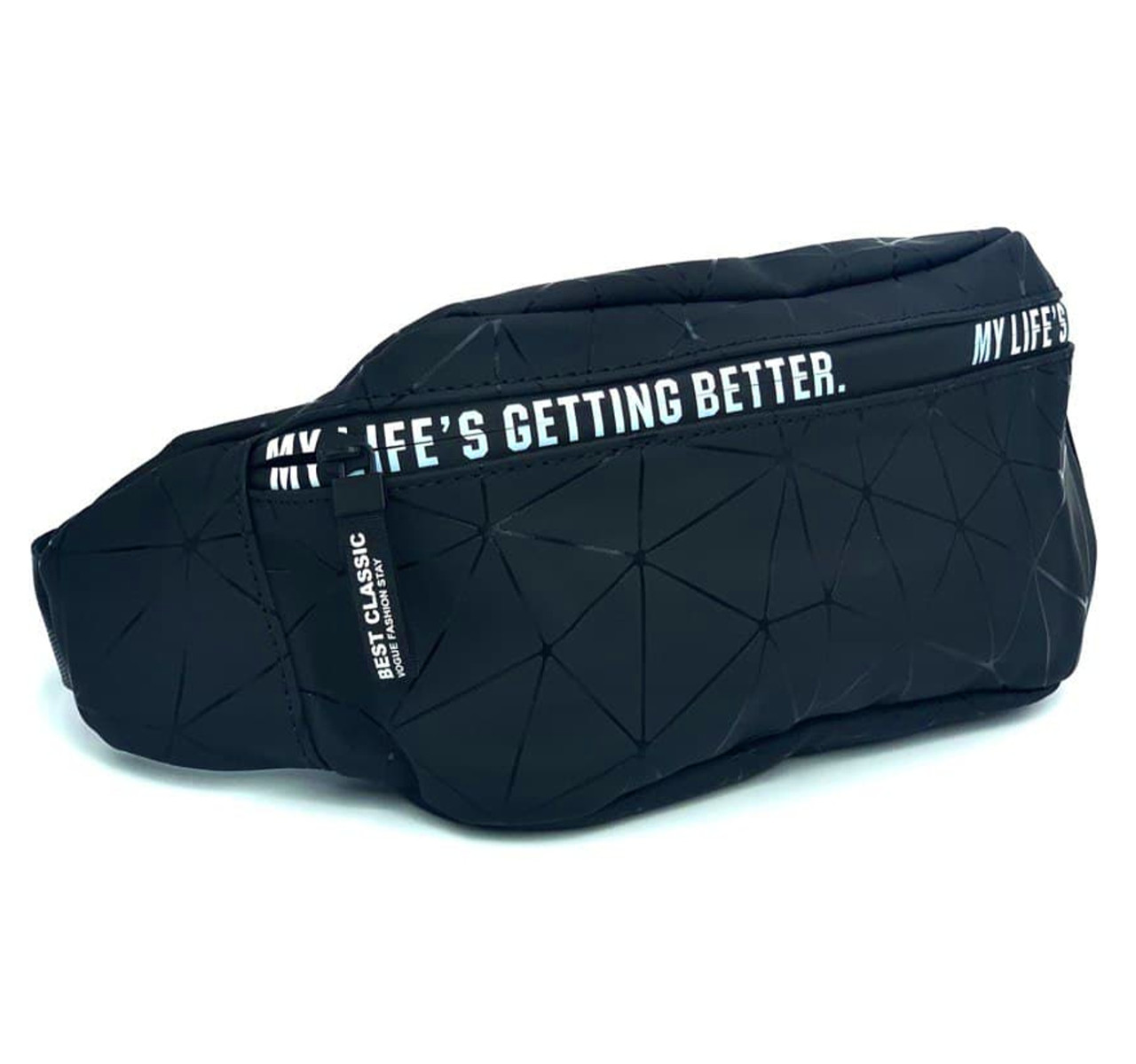 

Мужская влагоустойчивая бананка My Life, 35x13x9 см, сумка на пояс, черный