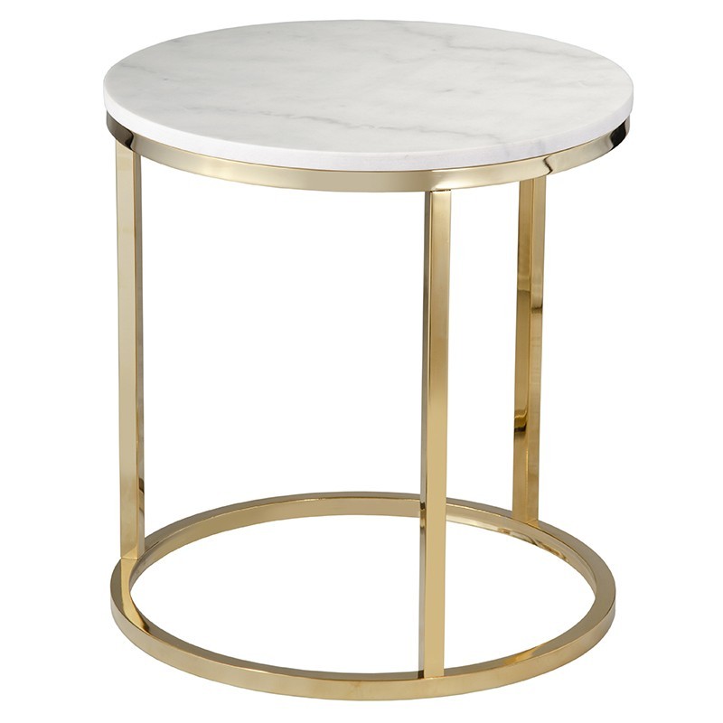 

Журнальный круглый столик RGE Accent White Marble Белый-золото (113160+113064)