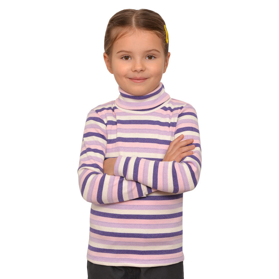 

Гольф детский фиолет полоска рубчик начес Blanka 38 140-146 см.