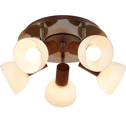 

Потолочный светильник INL-9284C-05 Antique brass & Walnut