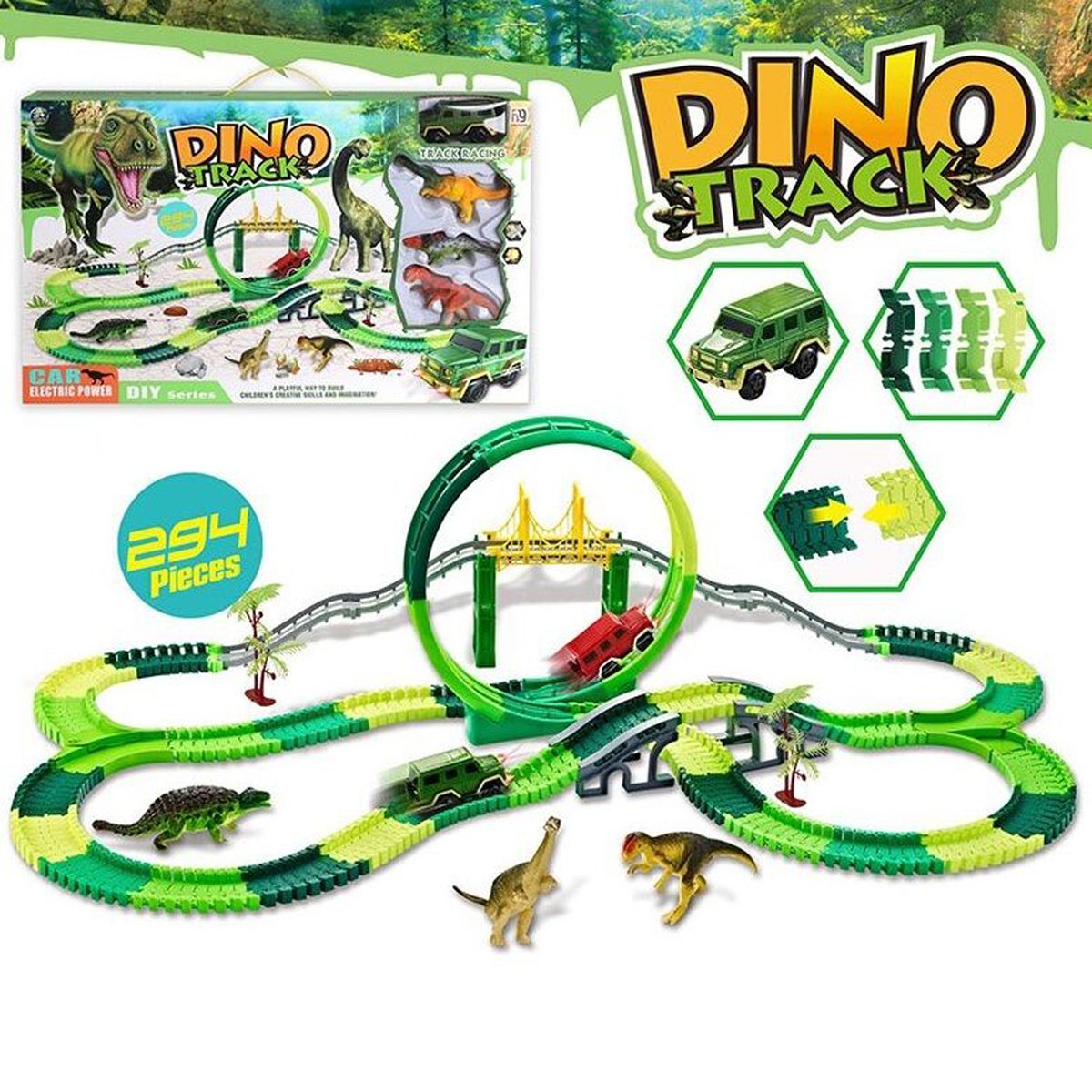 

Автотрек Dinosaur 294 детали MiC (3087S) (158897)