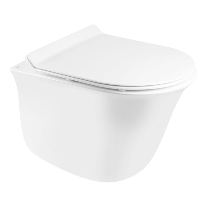 

Унитаз подвесной Qtap Virgo безободковый с сиденьем Slim Soft-close (QT1833051ERW)