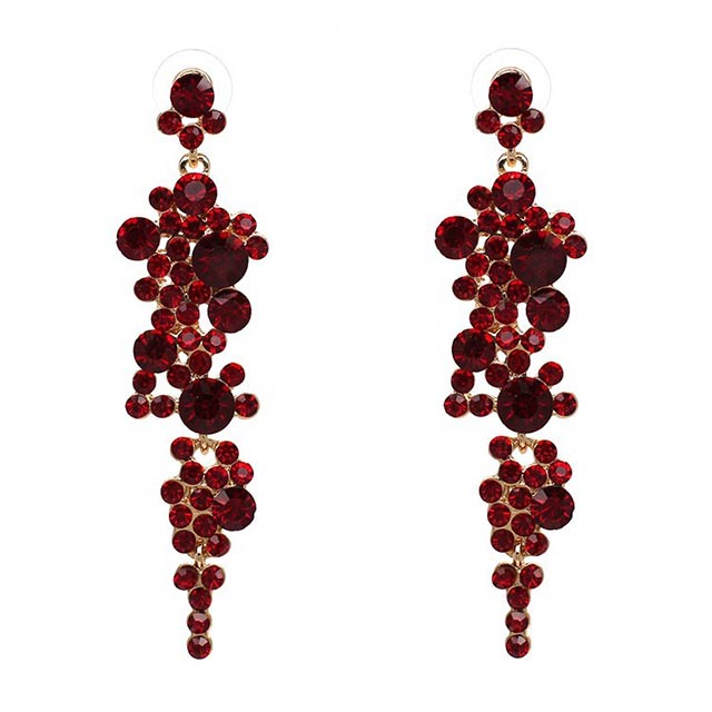 

Женские серьги Виноградные DiaDemaGrand Золотой с красным камнем (111798-8-10)