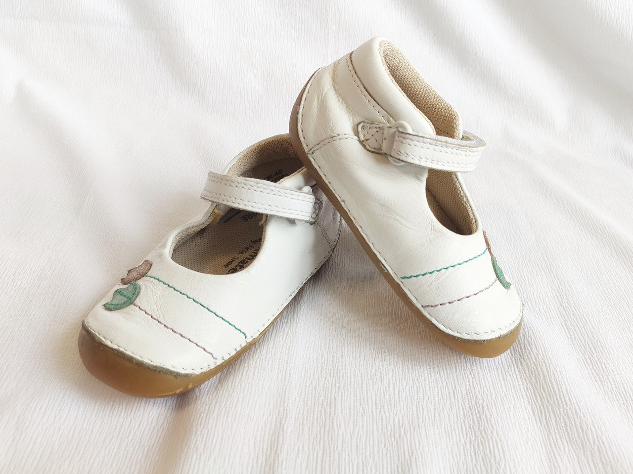 

Туфли детские мокасины кожаные белые мягкие M&S Marks & Spencer Walkmates (Размер 17, UK4S)