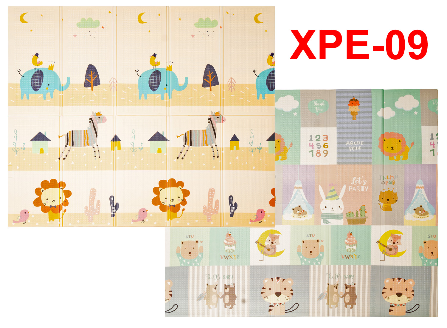 

Детский складной двусторонний развивающий термоковрик QKids XPE-09 150x200x1 см