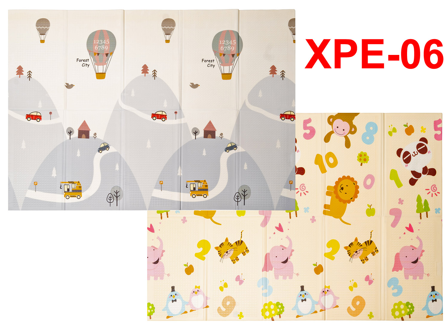 

Детский складной двусторонний развивающий термоковрик QKids XPE-06 180x200x1 см