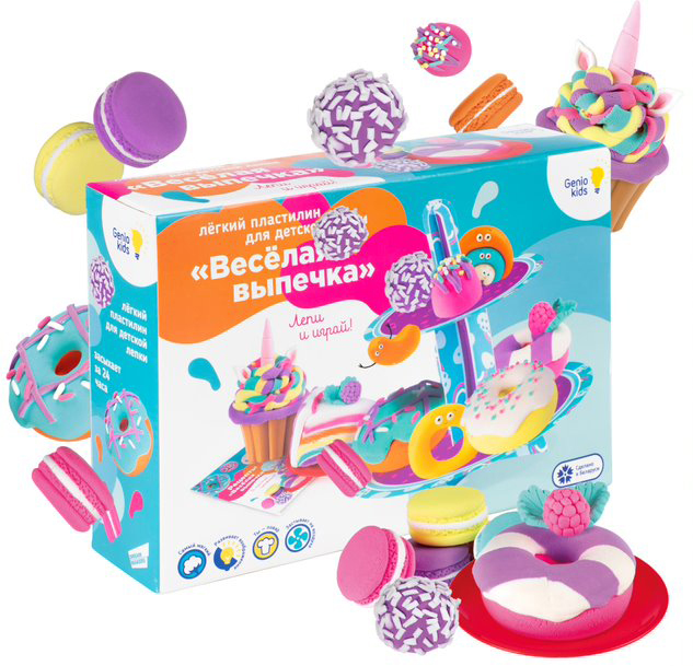 

Набор для детской лепки из легкого пластилина Genio Kids Весёлая выпечка (TA1717) (4814723008108)
