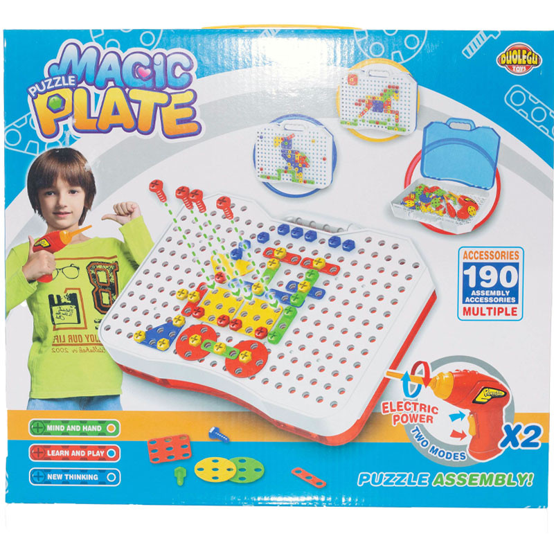 

Болтовая мозаика c 2-мя шуруповертами Magic Plate Puzzle Duolegu Toys 2009728