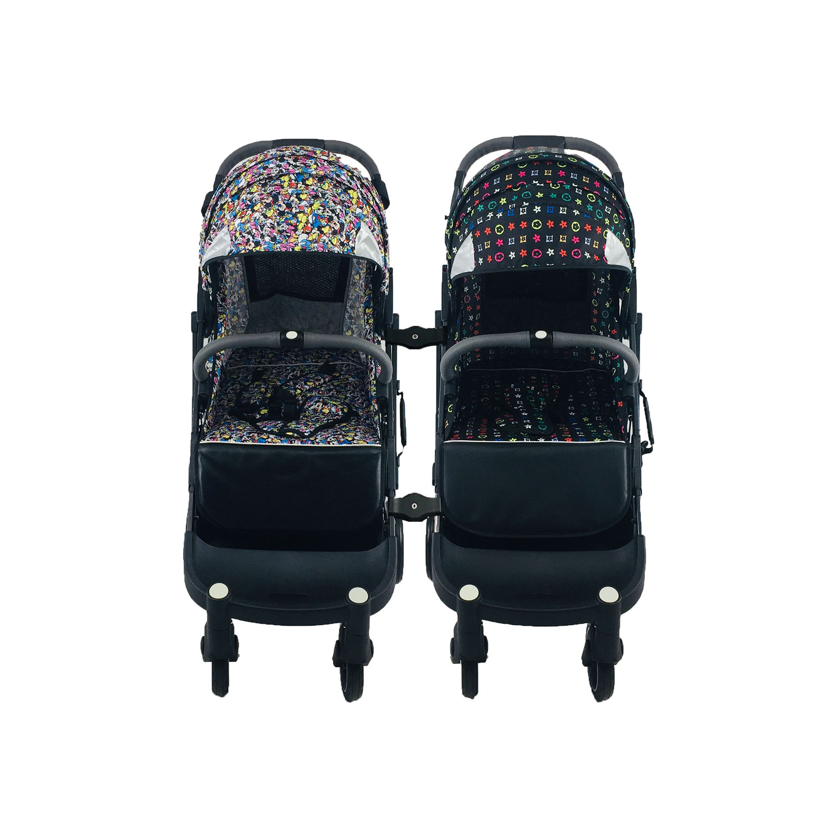 

Коляска для двойни Yoya Plus Pro-21 Сине-черная Disney mix-LV black с Большим дождевиком