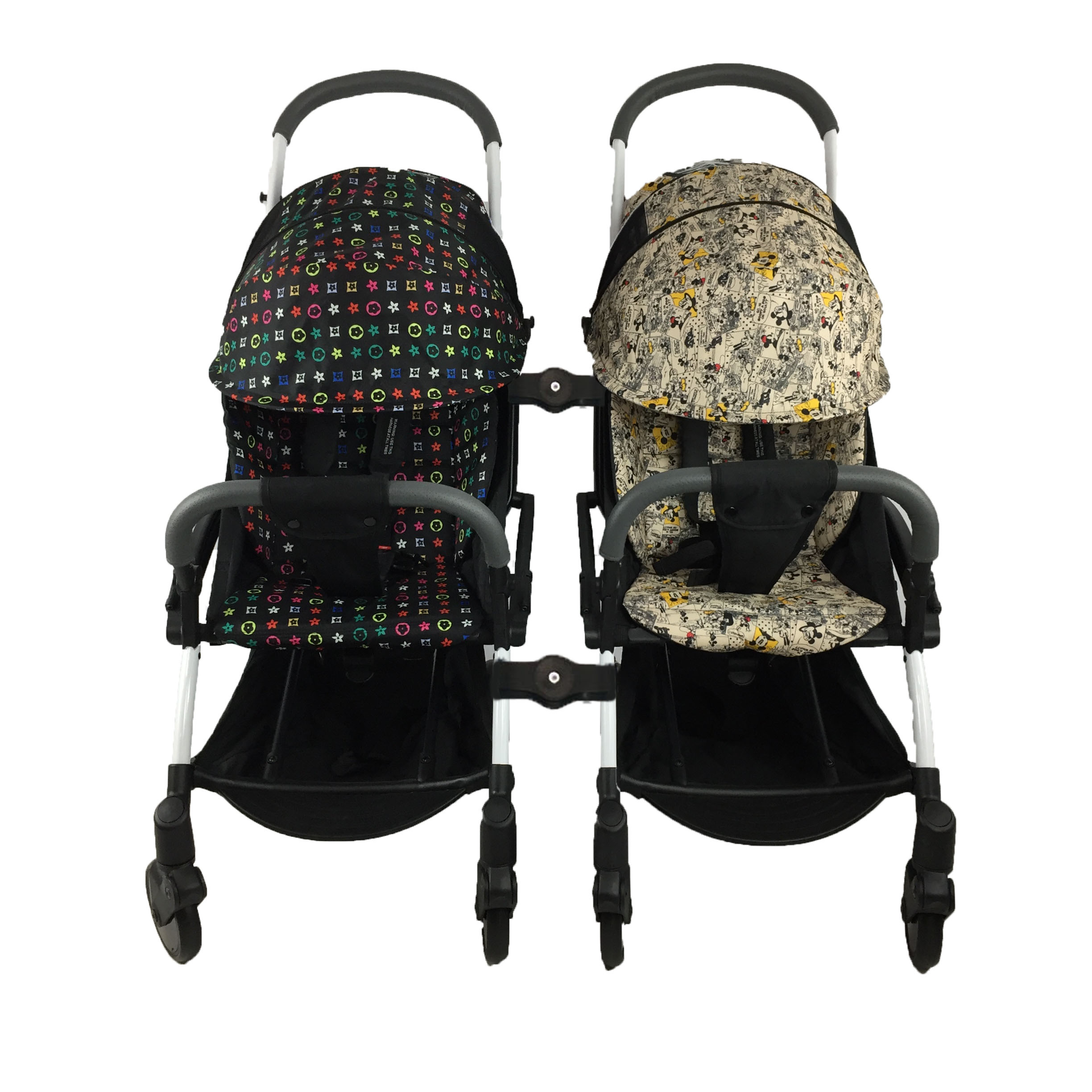

Коляска для двойни Yoya 175 А+ 2021 Черно-бежевая LV black-Гуфи
