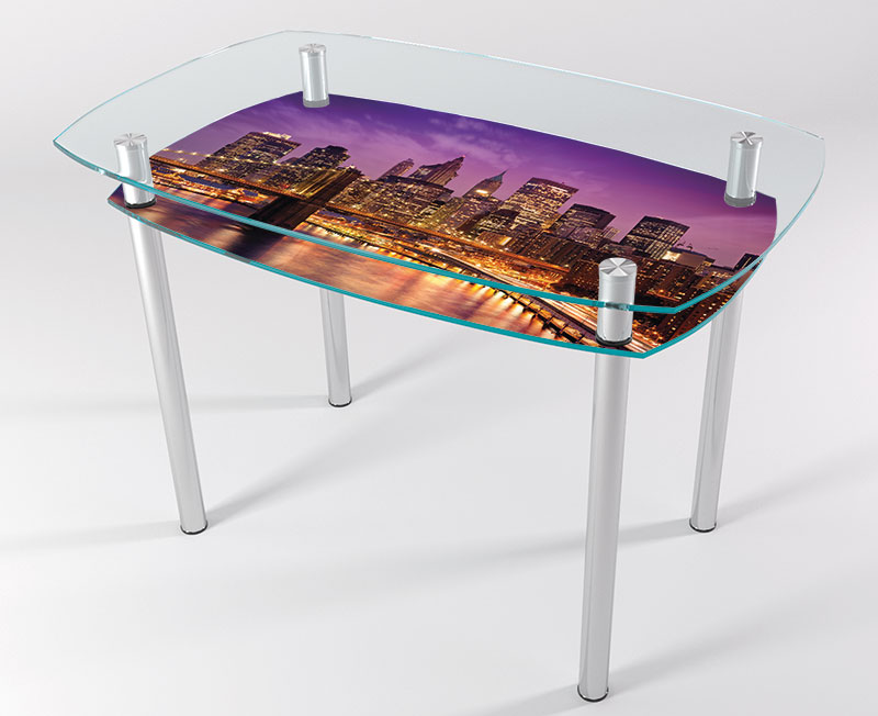 

Стол стеклянный "Jam" Ночной город KT-01 120х80 см (усиленные ножки)