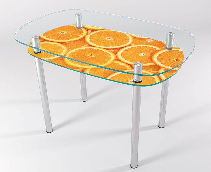 

Стол стеклянный "Jam" Цитрус KT-04 100х60 см