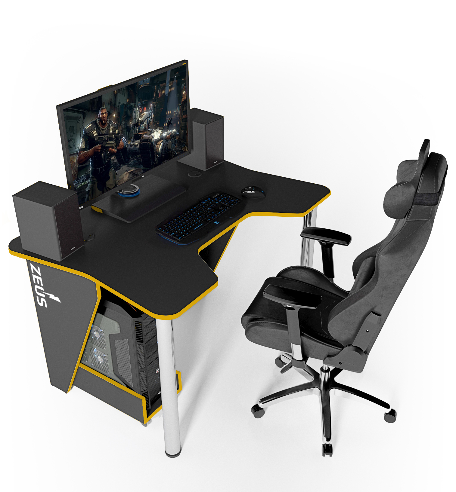 

Геймерский игровой стол ZEUS IGROK-3 Черный/Желтый