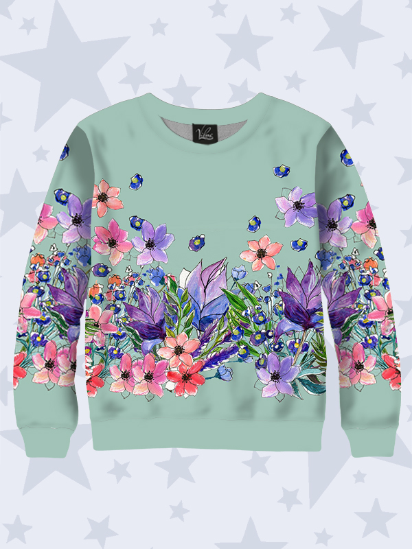 

Детский свитшот для девочки Vilno Fairytale garden рост 128-134 (Vil-7721-д)