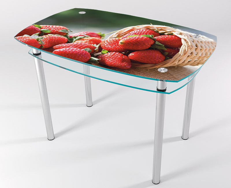 

Стол стеклянный "Jam" Клубника KT-01 100х60 см (усиленные ножки)