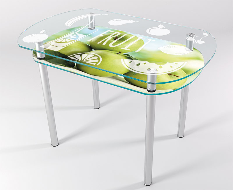 

Стол стеклянный "Jam" Яблоки KT-03 110х70 см