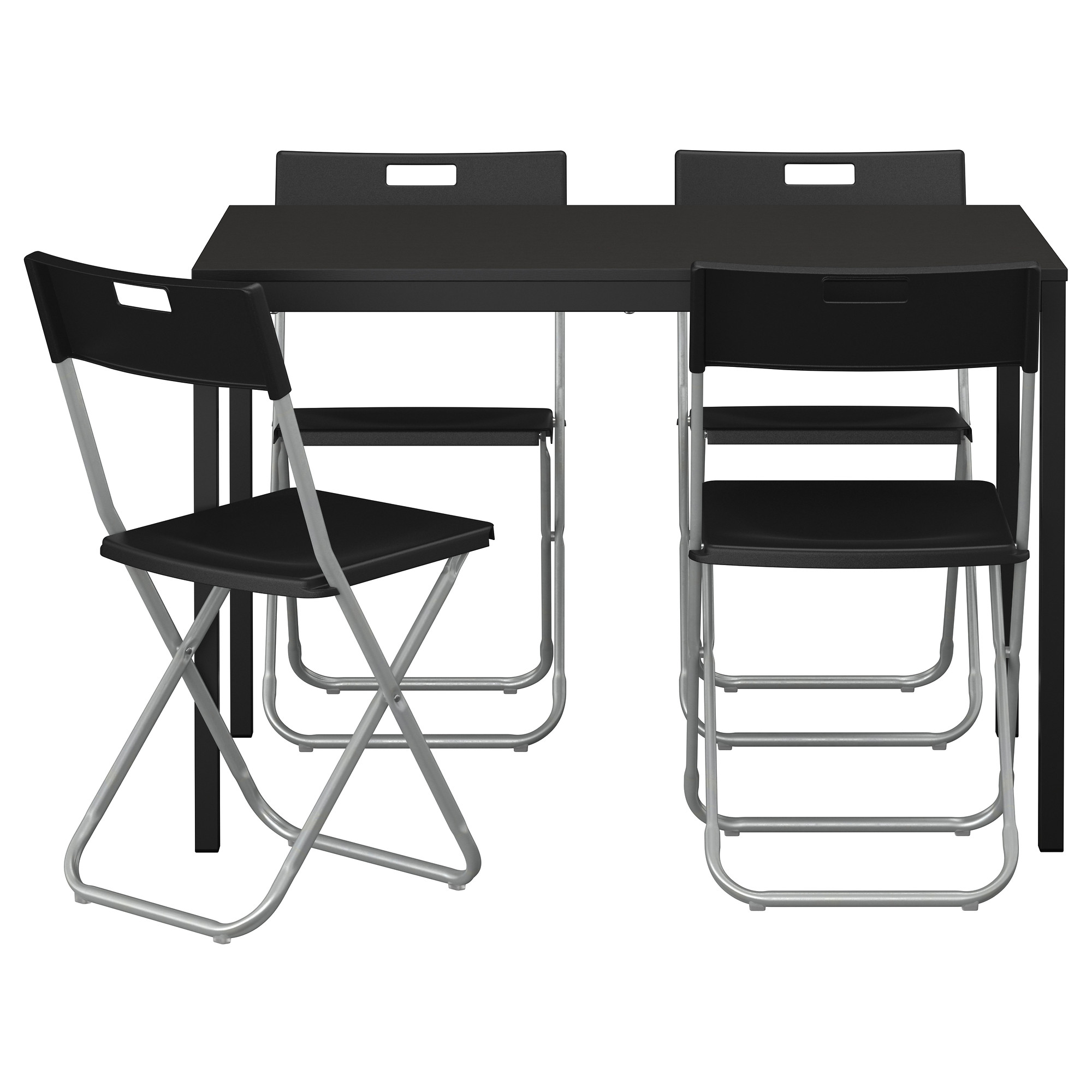 

Стол и 4 стула IKEA ТЭРЕНДО / ГУНДЕ черный 890.106.99