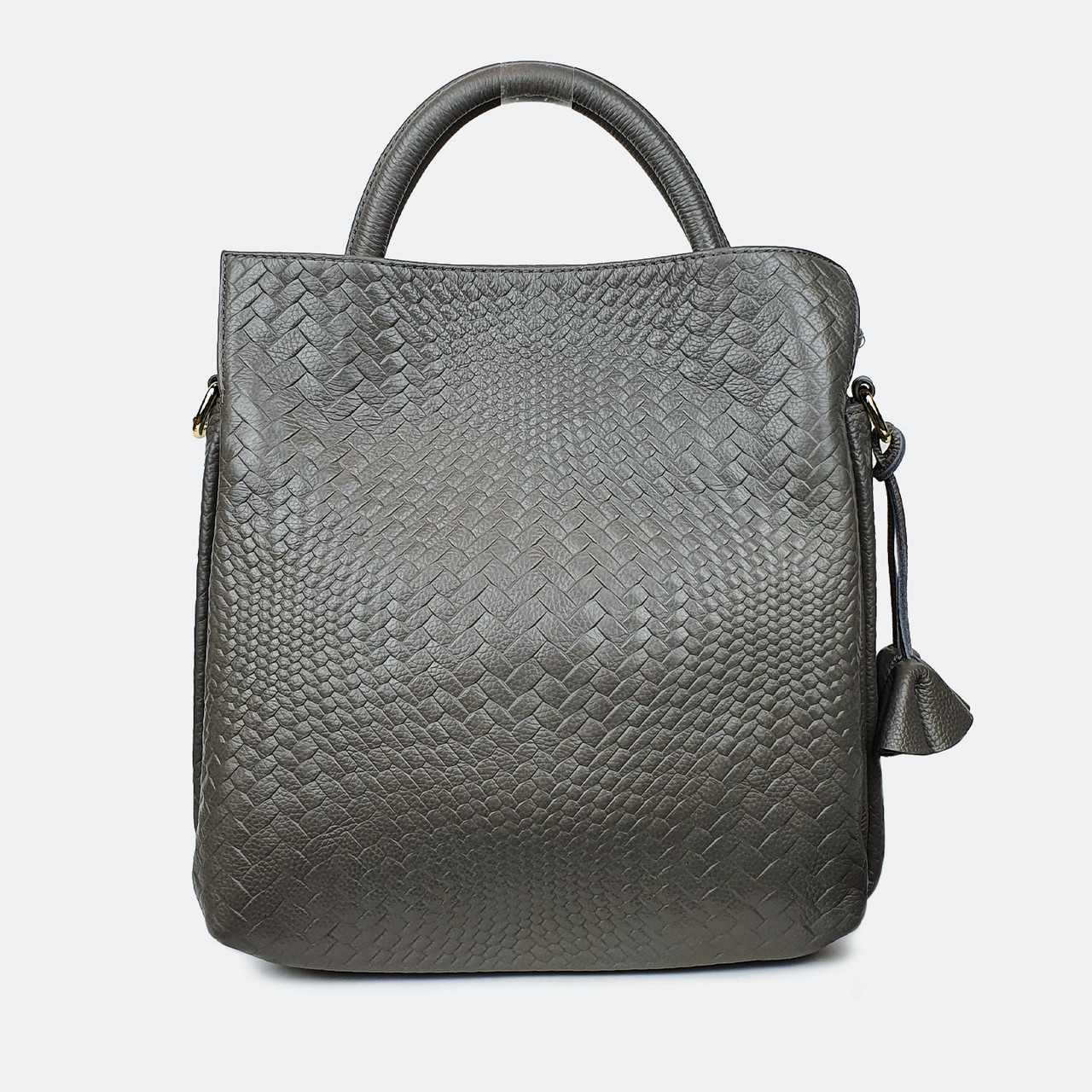 

Женская серая сумочка кожаная 8158-1с, Fashion