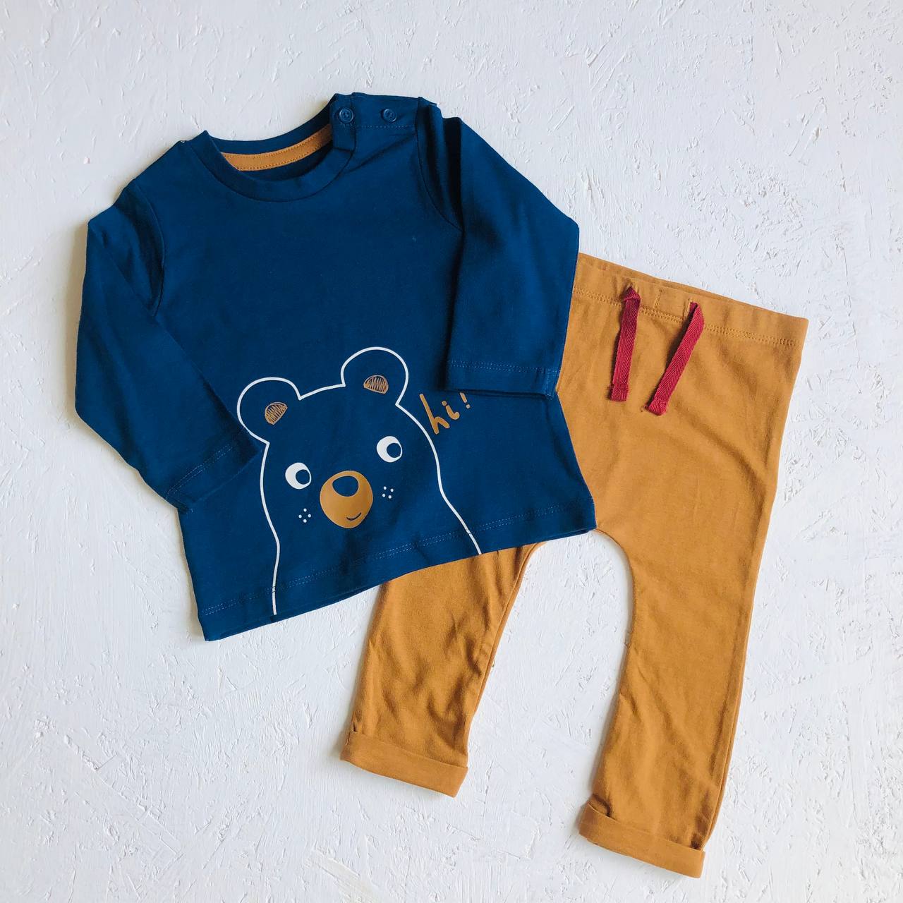 

Комплект (кофта + штанишки) Matalan S2797056-1 6-9М 68-74 см Синий с горчичным (S2797056-1-6-9)
