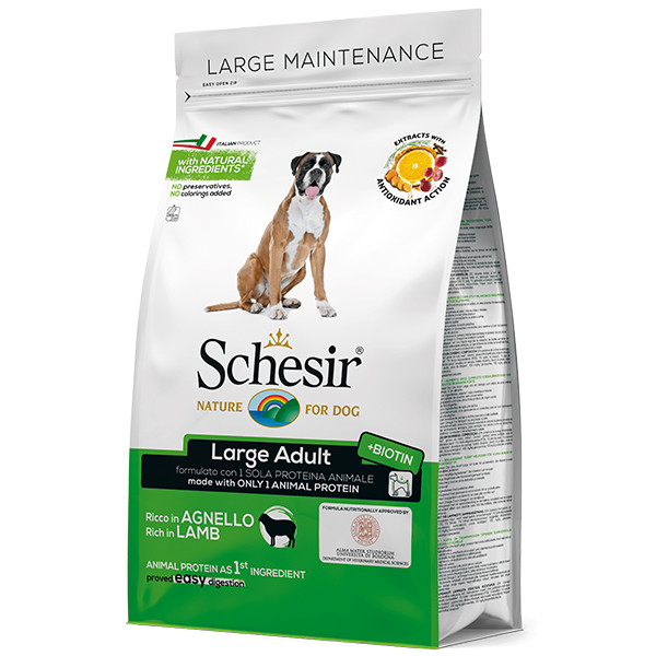 

Сухой корм Schesir Dog Large Adult ШЕЗИР для собак крупных пород с ягненком, 12 кг