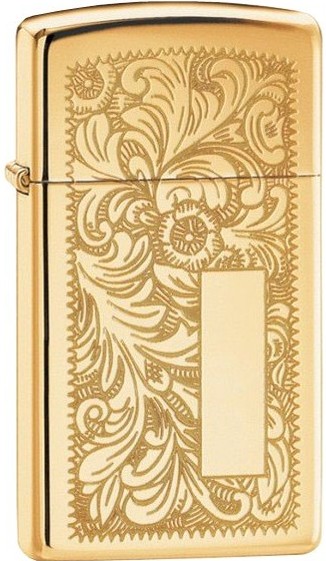 

Зажигалка Zippo узкая VENETIAN HIGH POLISH BRASS 1652B