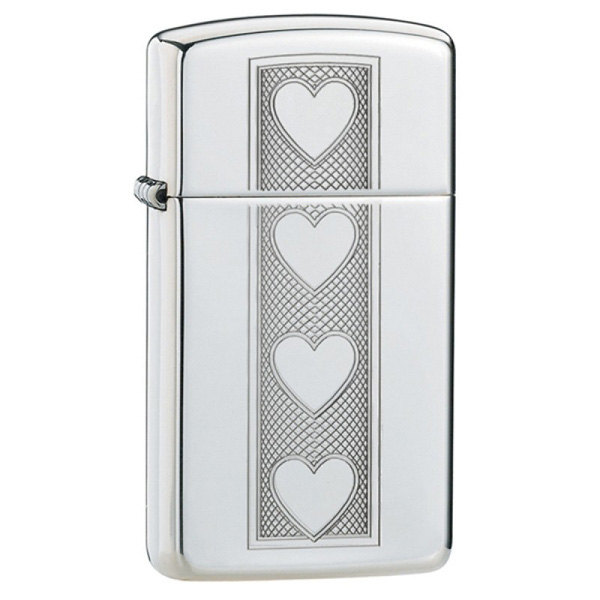

Зажигалка Zippo узкая HEART 28476