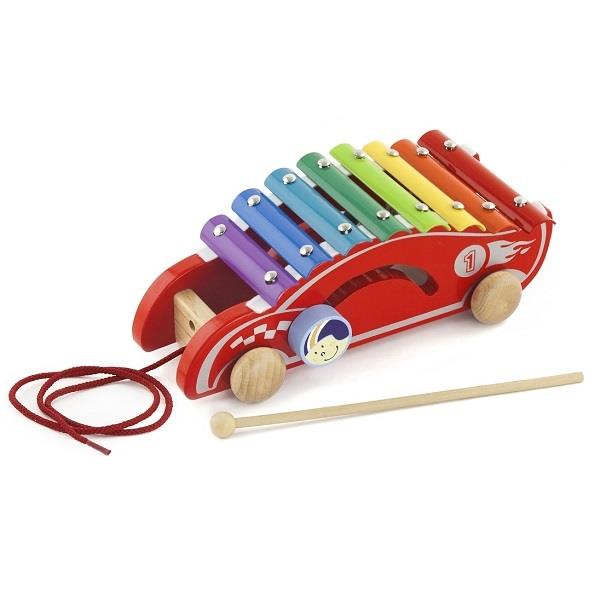 

Детская деревянная игрушка-каталка Viga Toys "Машинка-ксилофон" (50341)