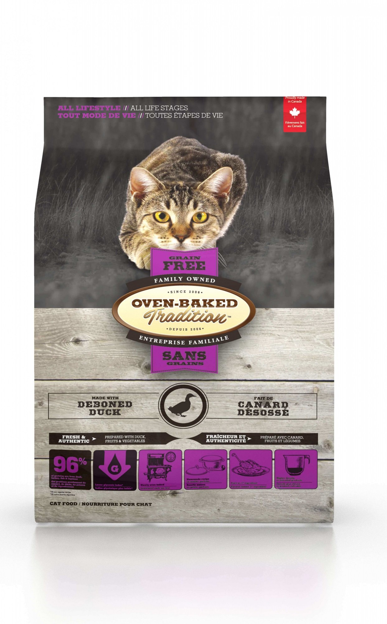 

Сухой беззерновой корм для котов Oven-Baked Tradition Grain Free Cat Adult Duck со свежим мясом утки 1,13 кг